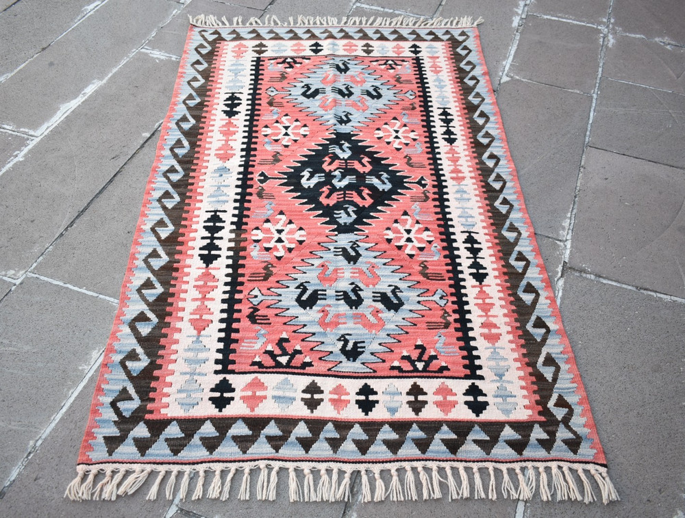 Vintage Turkish Rug 41'' x 67'' Anatolian Kayseri Rug Home Decor Wool Area Rug