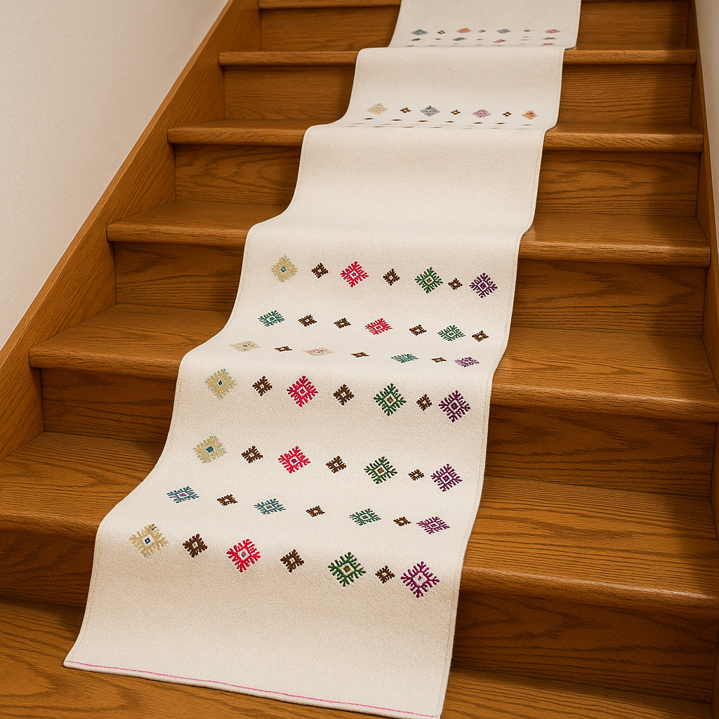 2.6x23 ft Runner Rug Hand Made Extra Long Hallway Decor Cotton Stair Runner gallery