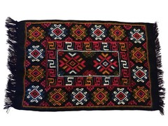 Vintage Handmade Small Fringe Wool Rug