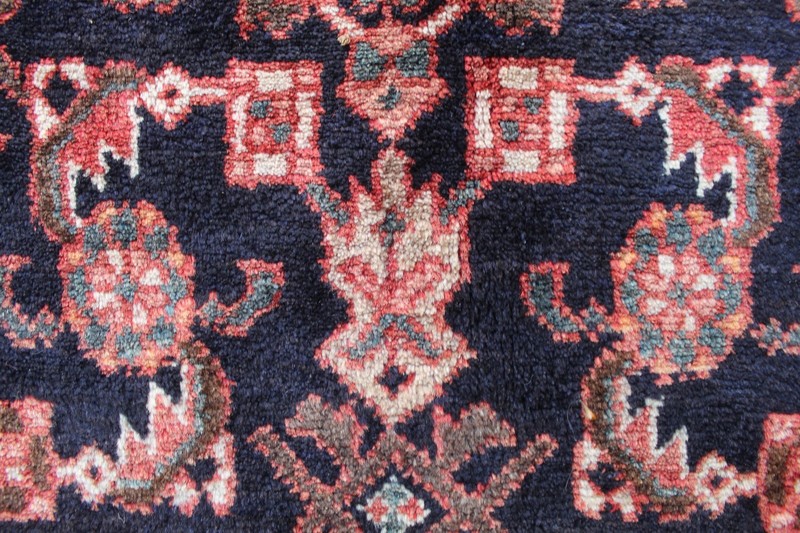 Vintage Hand Made Traditional Oriental Wool Blue Red Long Runner 498x110cm gallery