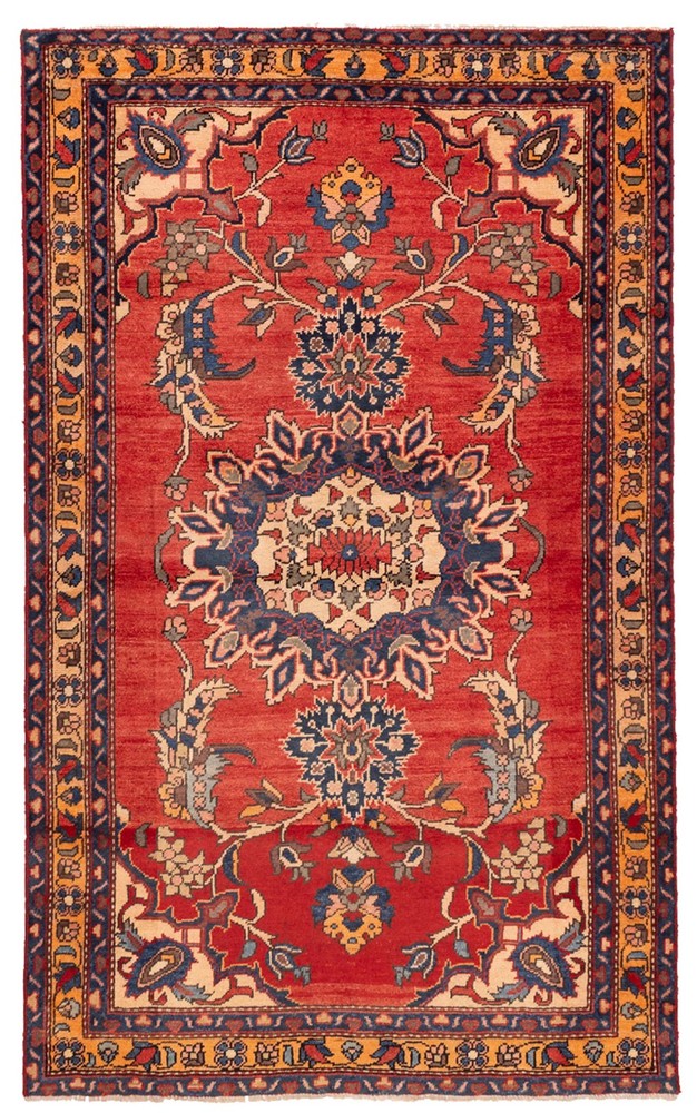 Traditional Vintage Hand-Knotted Area Rug 4'11" x 8'2" Oriental Wool Carpet