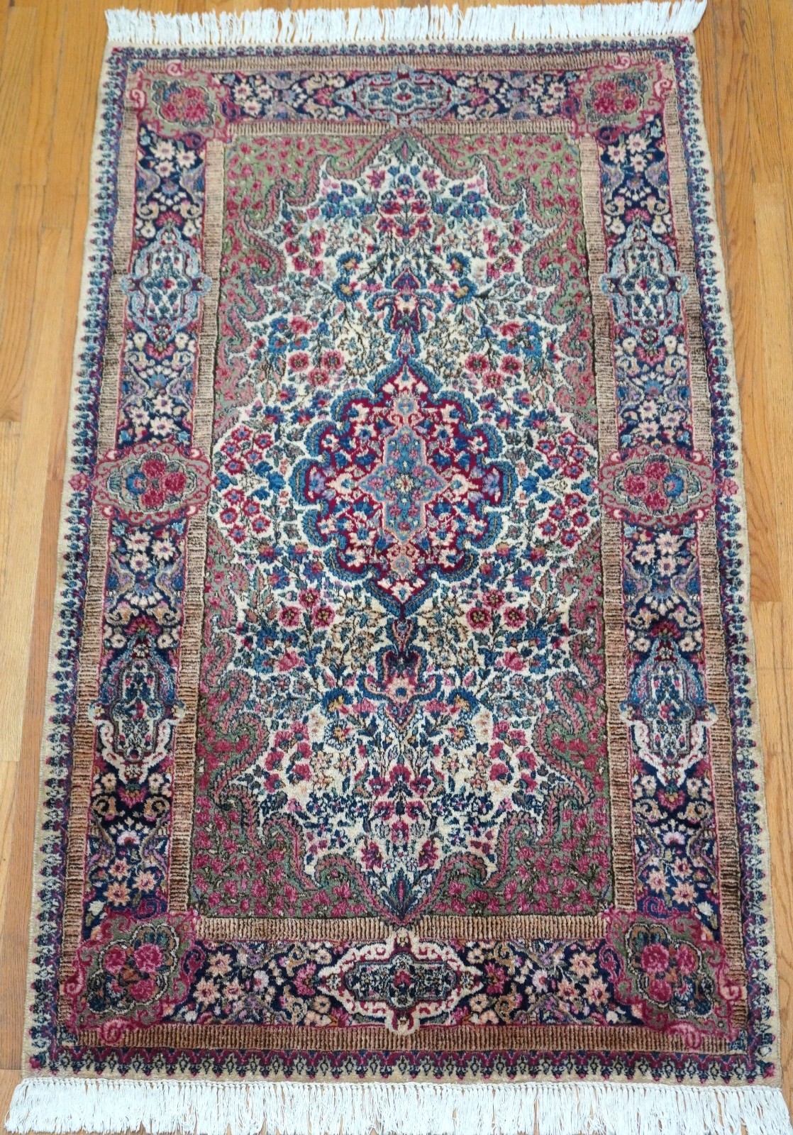 Excellent Antique Kermann 4' x 7' Hand-Knotted Wool Floral Premium Quality Rug gallery