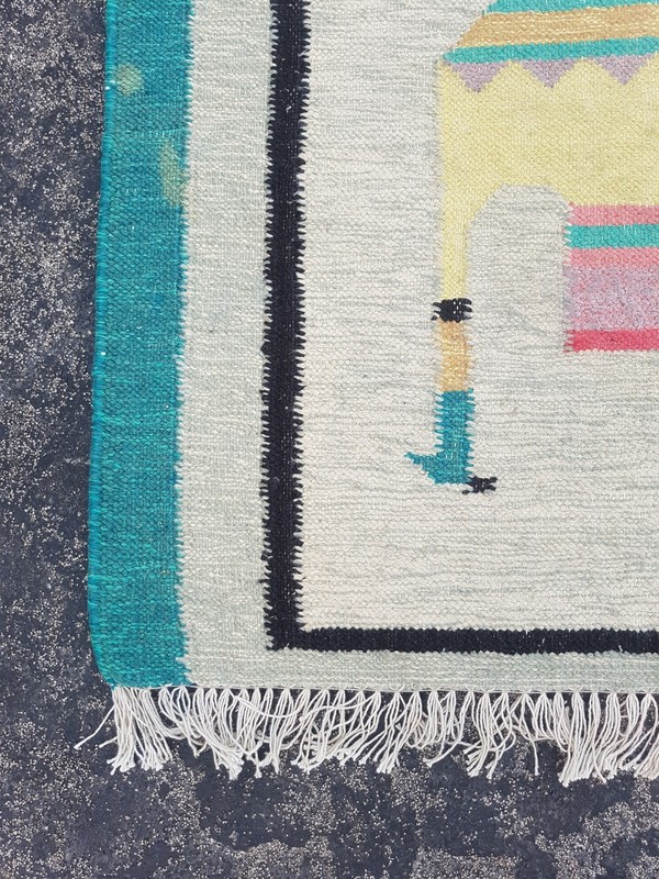 Vintage Traditional Handmade Beautiful Turkish Kilim Floor Rug Carpet 161x92 cm gallery
