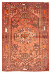 Vintage 4’2″ x 6’2″ Traditional Hand Knotted Vegetable Dye Wool Area Rug