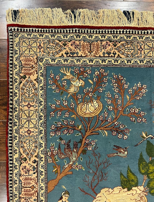Very Fine Authentic Pictorial Rug 5x7 Handmade Vintage Wall Hanging Wool Carpet gallery