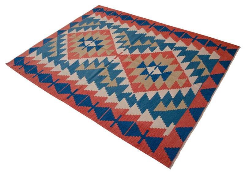 Vintage Oushak Rug Kilim Flat Weave Turkish Rug Natural Wool Rug - 4x6 ft Approx gallery