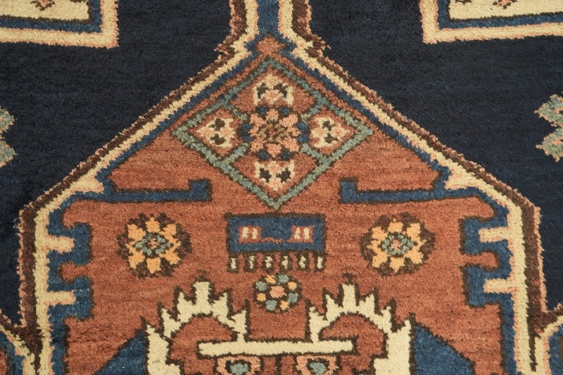 Refined 4x7 Vintage Medallion Rug in Deep Blue and Terracotta Heritage Elegance gallery