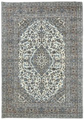 Vintage 7’10X11’4 Cream Floral Design Oriental Rug Handmade Living Room Carpet