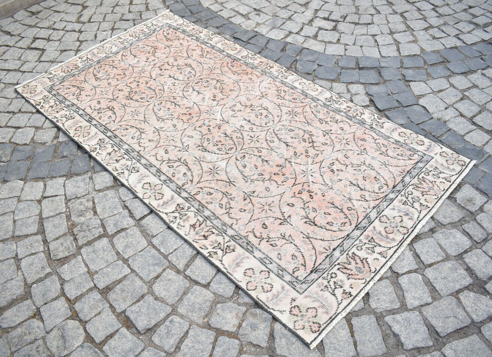Turkish Rug 3'5'' x 6'6'' ft Vintage Turkish Rug Sweet Bohemian Oushak Area Rug