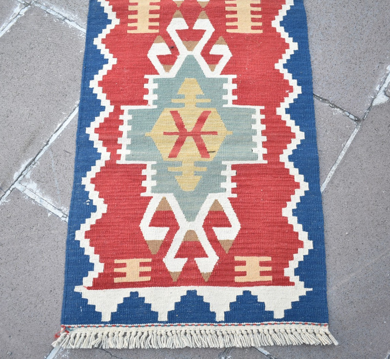 Turkish Rug 23'' x 68'' Vintage Anatolian Oushak Mini Hallway Rug Rare Size Rug gallery