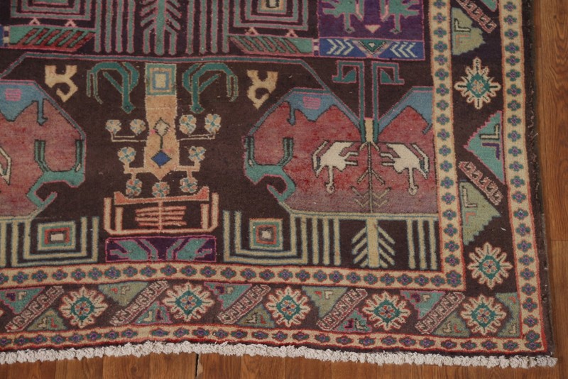 Over-Dyed Traditional Area Rug 5x10 Hand-knotted Wool Geometric Vintage Carpet gallery