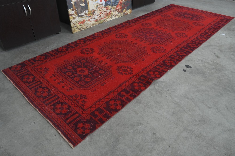 4x11 turkish wool runner rug hand-knotted neutral vintage oushak rug runner, 05