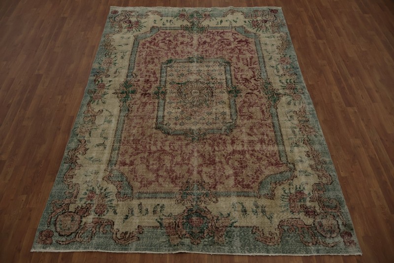 Anatolian Turkish Area Rug 7x9 Ft Hand-Knotted Medallion Vintage Wool Carpet gallery
