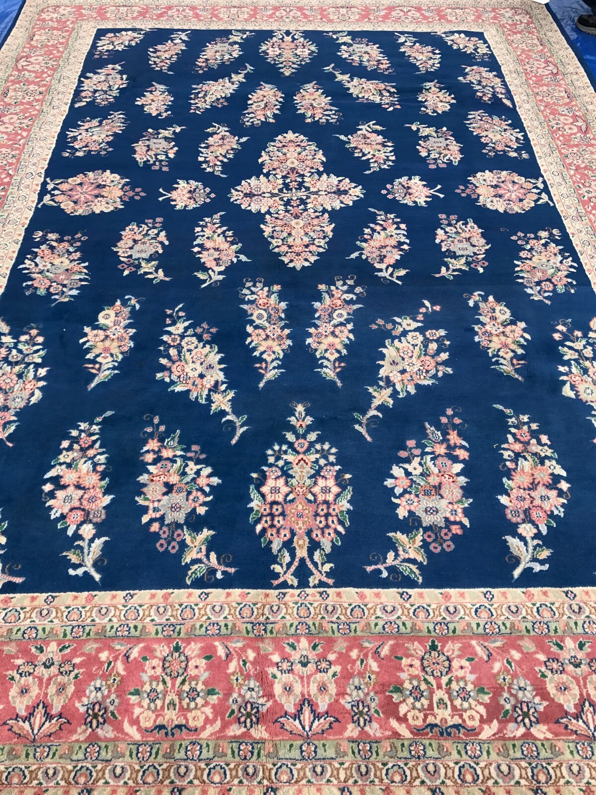 High Quality Handmade in India Floral Design Large Area Rug 9'x12' Natural Dyes gallery