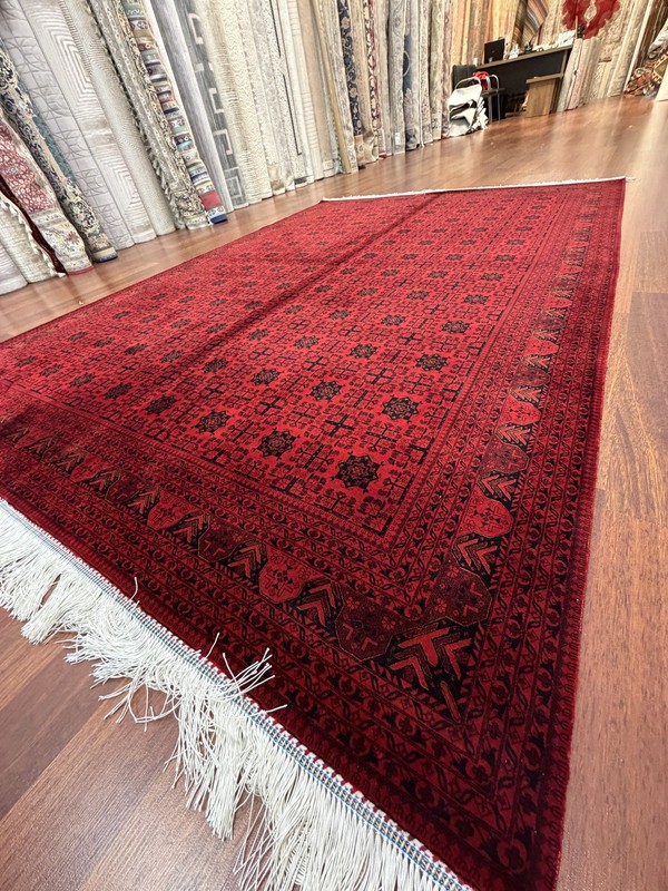 Turkish Silk Blend Rug 8x11 Ft Red Black Oriental Hereke Style Area Rug gallery