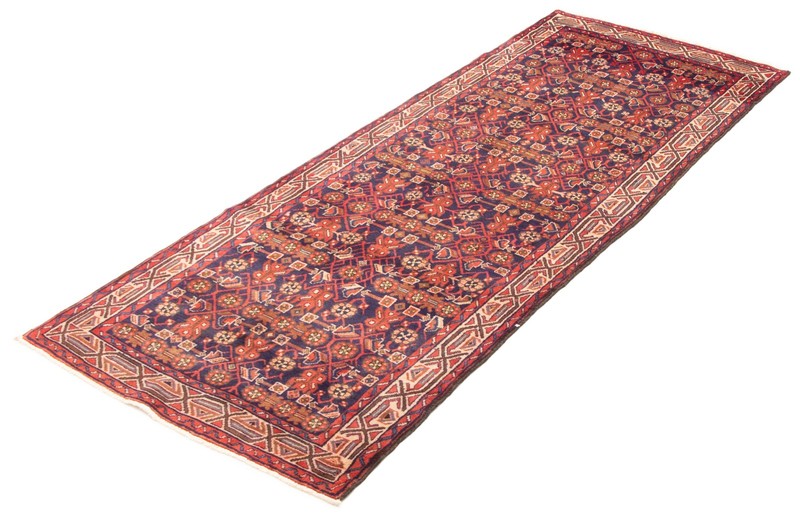 3'7" x 9'6" Vintage Hand-knotted Runner Rug Traditional Oriental Wool Carpet gallery