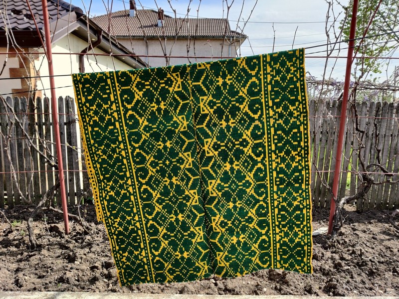 Vintage Unused Romanian traditional hand-woven wool rugs gallery