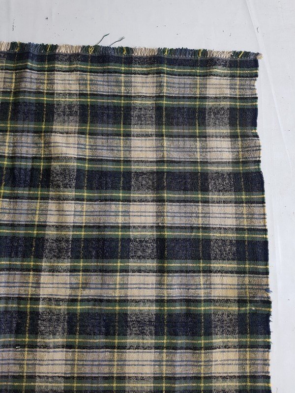 Vintage Handmade Traditional Plain Checked Kilim Floor Rug Carpet 196x177 cm gallery