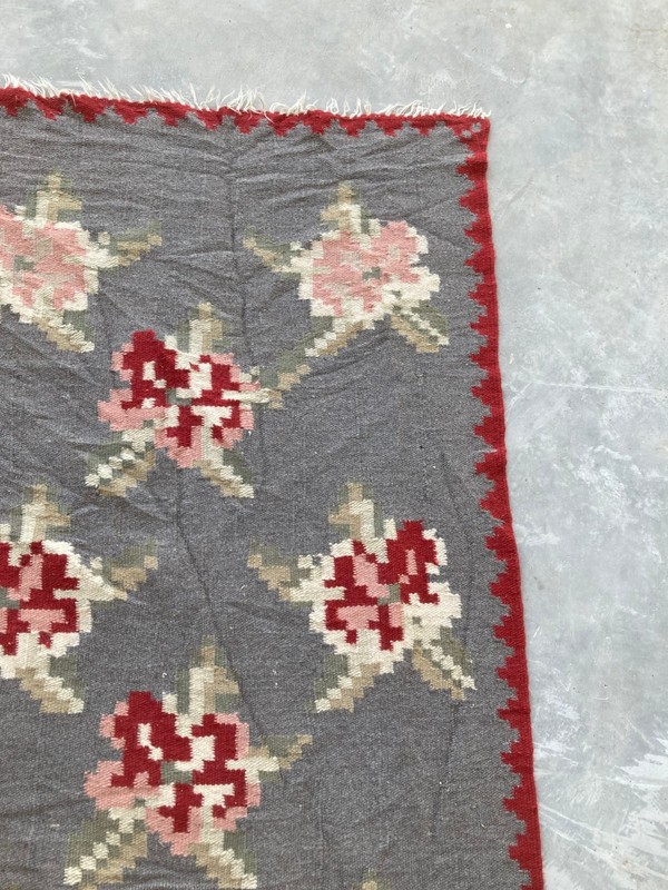 Vintage Traditional Handmade Bessarabian Romanian Wool Kilim Floor Rug 245x74 cm gallery