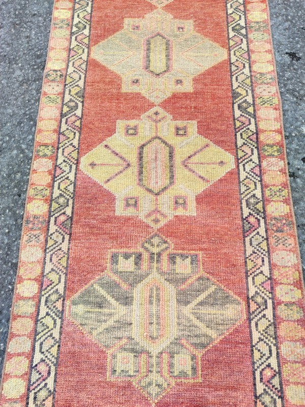 Red Antique rug 3x13, Turkish runner 3x14 vintage, Heriz rug, Herki rug gallery