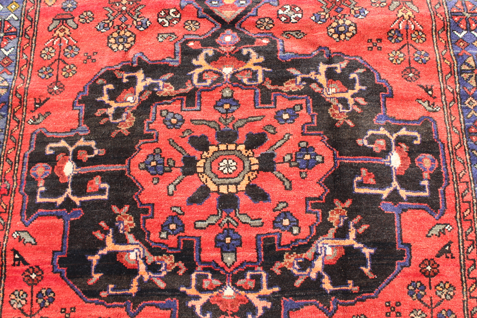 Medallion Floral Vintage Afghan 4' 7" x 7' 10" Orange Handmade Area Rug gallery
