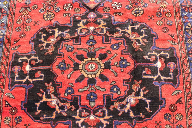 Medallion Floral Vintage Afghan 4' 7" x 7' 10" Orange Handmade Area Rug gallery