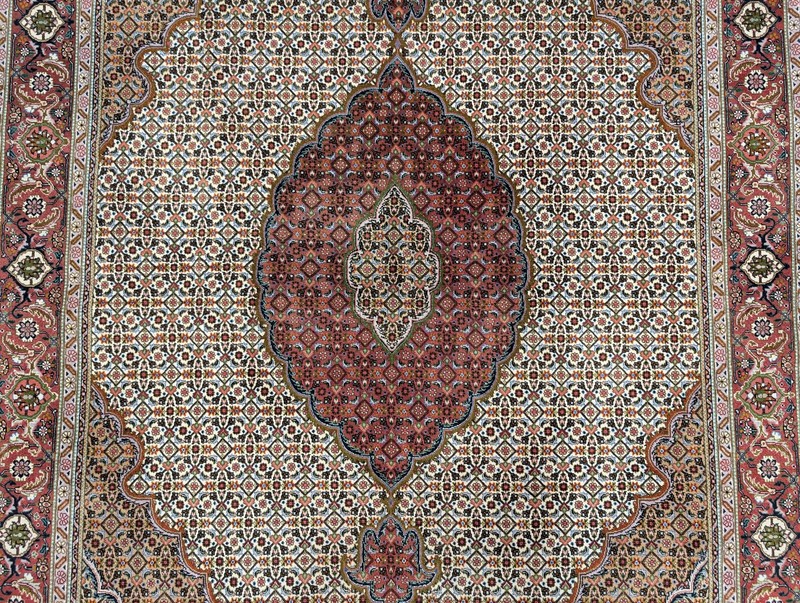 Per'sian Ta'briz Rug, Herati Pattern, Wool and Silk Highlilghts, Fine 270 KPSI gallery