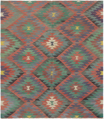 Vintage Hand Woven Area Rug 5’4″ x 10’6″ Traditional Wool Oriental Carpet