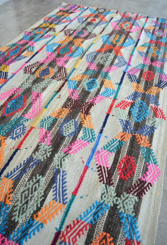 5x8 Rug Hand Made Kurdish Kilim Rug Flat Weave Colorful Primivite Rug 4′6″×8′2″ gallery