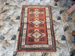 Small Distressed Turkish Rug | Vintage Handwoven Tribal Accent Boho Wool Rug 2×3