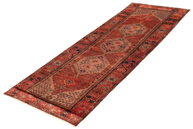 3'7" x 10'2" Vintage Hand-knotted Runner Rug Traditional Oriental Wool Carpet gallery