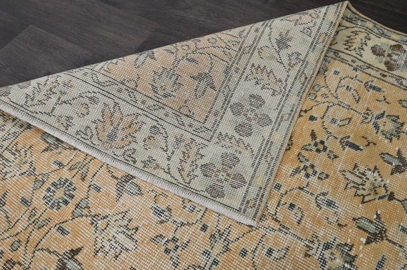 Oushak Turkish Vintage Rug 4x7 Kilim Rug Anatolian Handmade Boho Decor ORANGE gallery