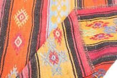 One of a Kind Beautiful Multi Color Tones with Striped Design vintage Area Kilim
