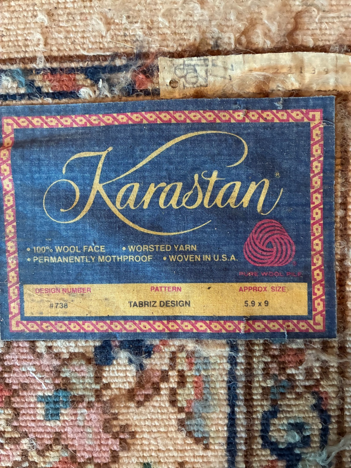 Karastan Antique Tabrez Pattern #738 - Perfect Condition - 5'9" x 9' gallery