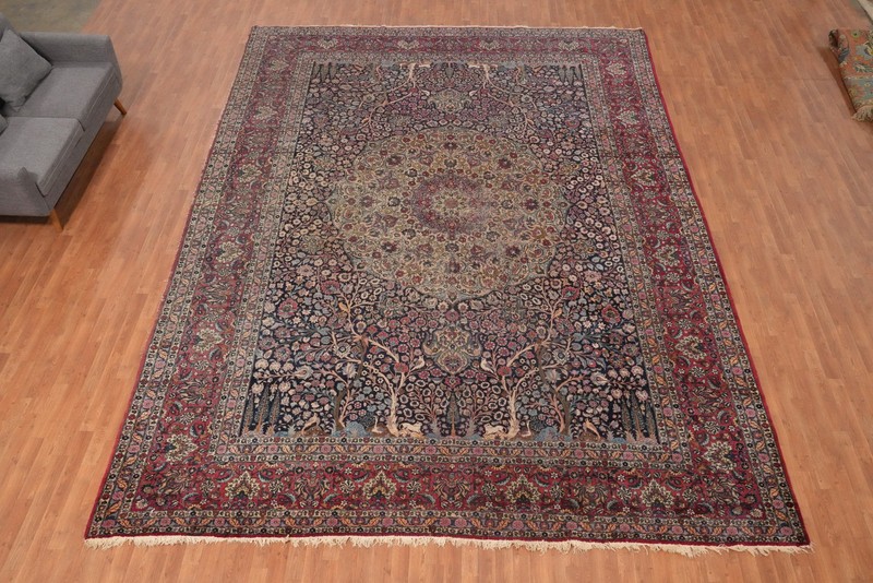Antique Floral Large Rug 12x16 Vegetable Dye Traditional Hand-knotted Wool gallery