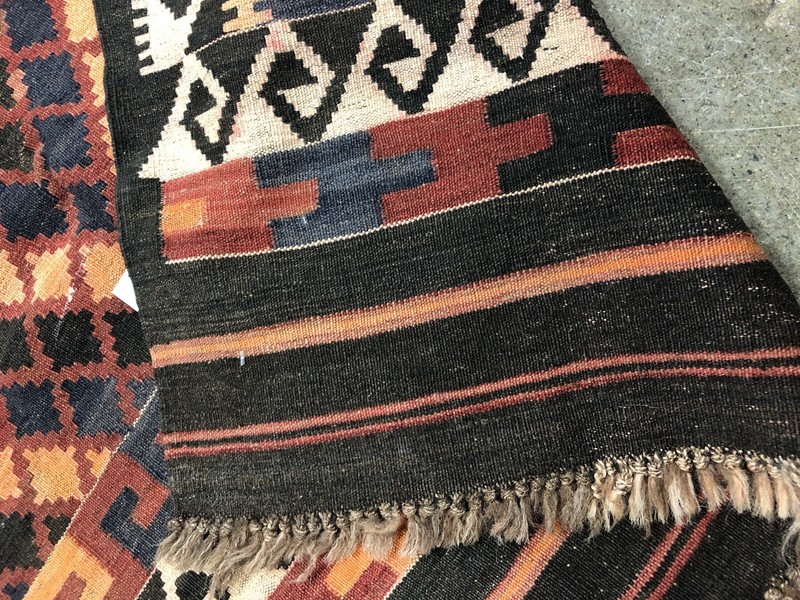 Vintage handmade wool kilim rug 6’4”x4’1” ft gallery