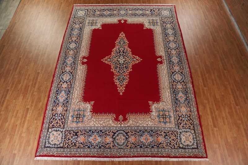 Vegetable Dye Medallion Palace Size Rug 12x16 Red Wool Hand-made Classic Carpet gallery