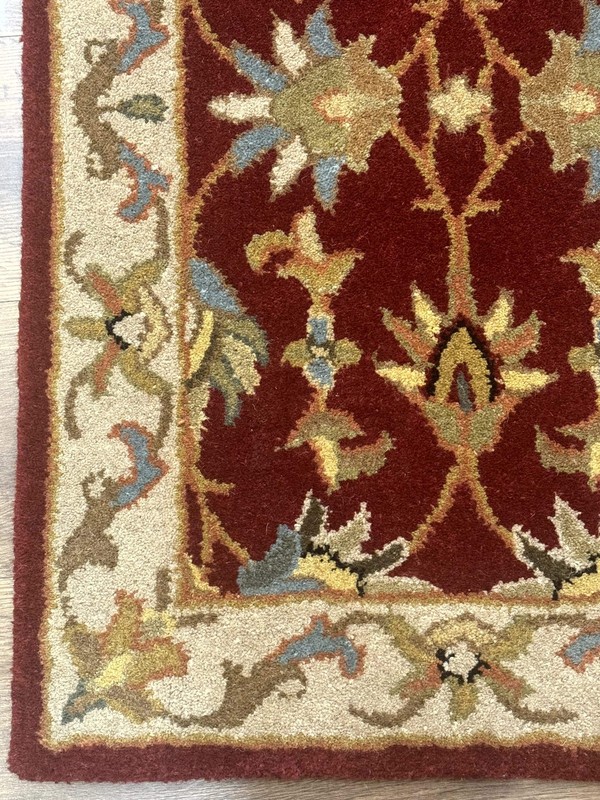 Small Floral Wool Rug 2x3, Safavieh Heritage Collection, Dark Red & Cream gallery