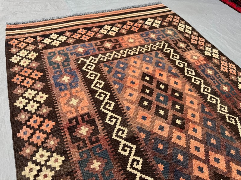 3'4x8'4 ft Vintage Afghan Kilim Runner Handwoven Geometric Tribal Kitchen Rug gallery