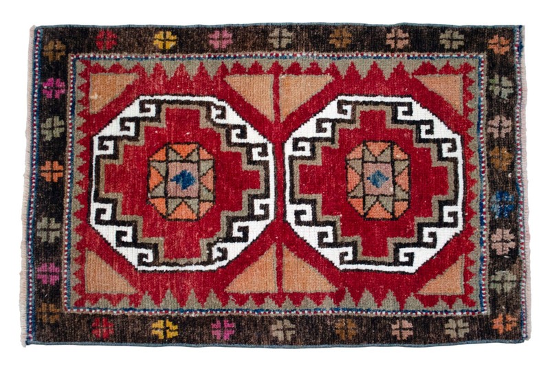 Small Vintage Turkish Rug Boho Hand Knotted Wool Mat Entry Kitchen Decor 2x3 ft gallery