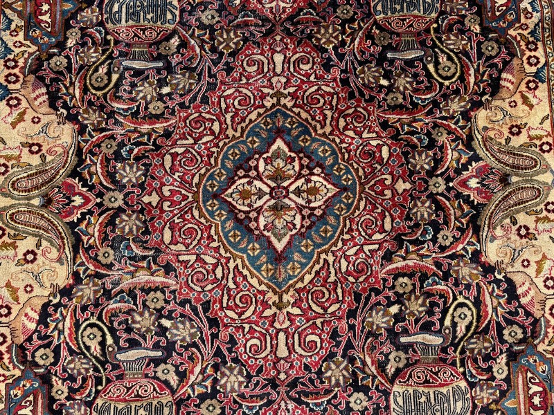 9x12 BLUE ORIENTAL RUG HAND-KNOTTED big vintage handmade ANTIQUE old real worn gallery