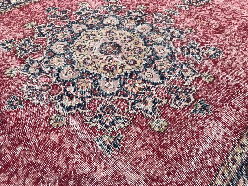 Turkish Vintage Rug, Handmade Wool Rug, Bohemian Large Rug, 6,4 x 7,5 ft gallery