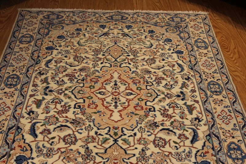 Handmade Hand Knotted Fine Quality Nain beige, Blue, Cream, Brown Color Rug gallery