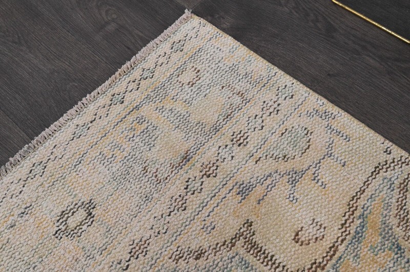Vintage Turkish Runner Rug 2x10ft ORANGE Handmade Anatolian Oushak Hallway Wool gallery