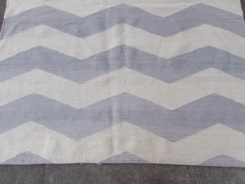Kilim Vintage Traditional Hand Made Oriental Grey White Wool Kilim 170x132cm gallery