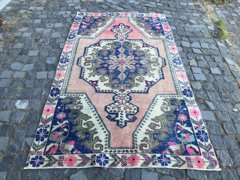 Boho Decor Rug, Home Decor Rug, Turkish Vintage Rug, Oushak Kilim Rug,4,2x7,3ft gallery