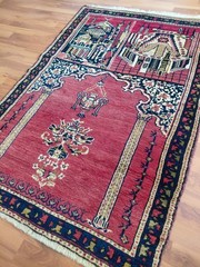 4X5 Columned Picture Carpet Antique Prayer Rug High Quality Special Rug xj
