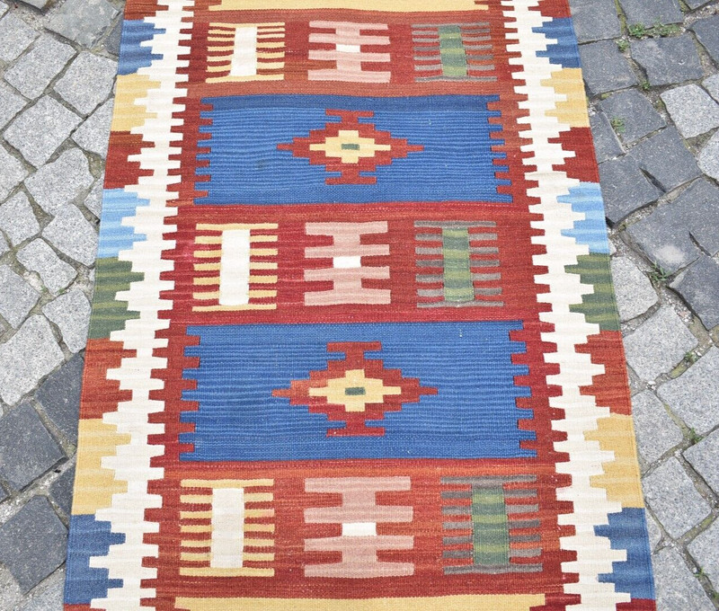 Turkish Runner Rug 33'' x 80'' Anatolian Hallway Kilim Flat Woven Corridor Rug gallery