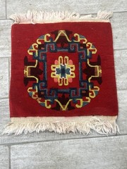 Tibetan monastery meditation woolen rug H 22 1/2 W 18