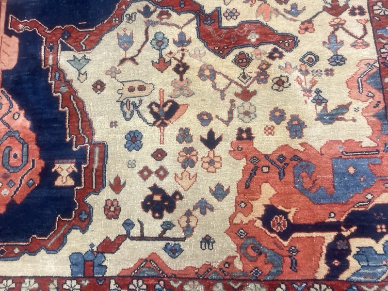 VINTAGE AZERI WOVEN LEGENDS TURKISH ORIENTAL RUG BLACK MOUNTAIN SERAPI DESIGN gallery